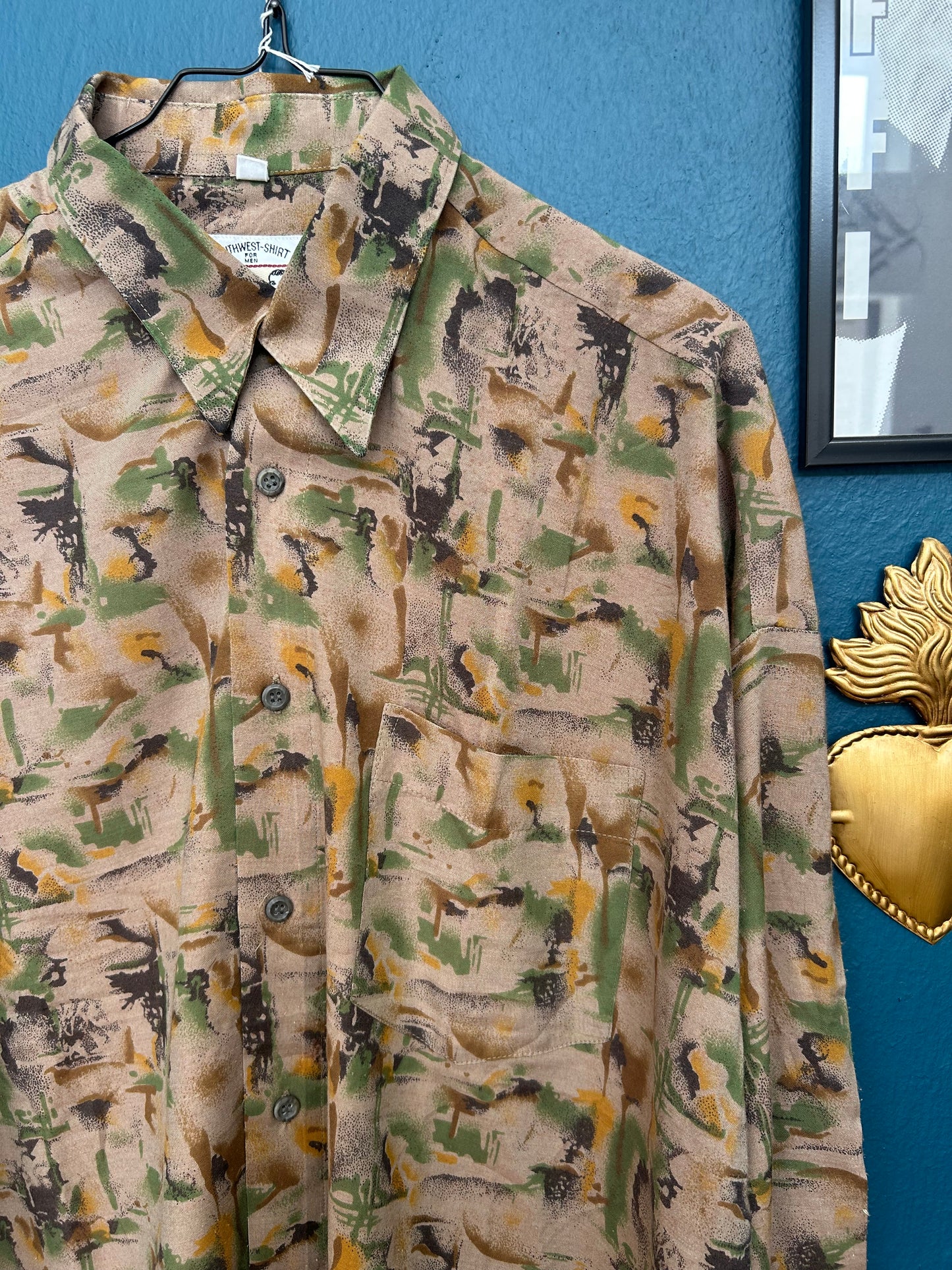 Man Shirt Vintage Crazy Pattern