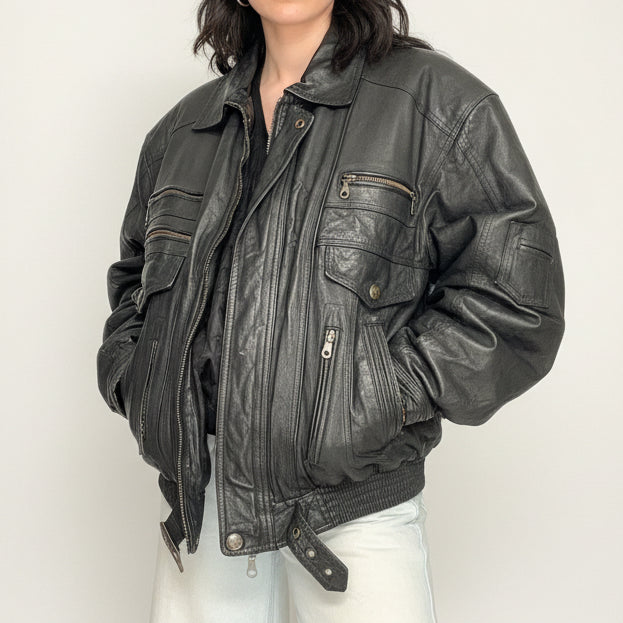 Vintage Bomber Leather Jacket