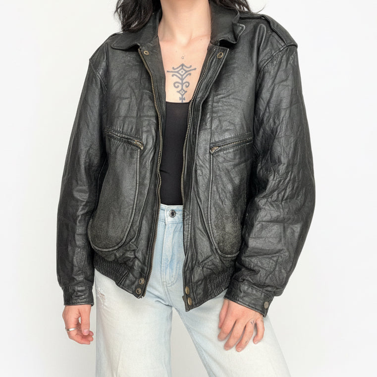Vintage Bomber Leather Jacket