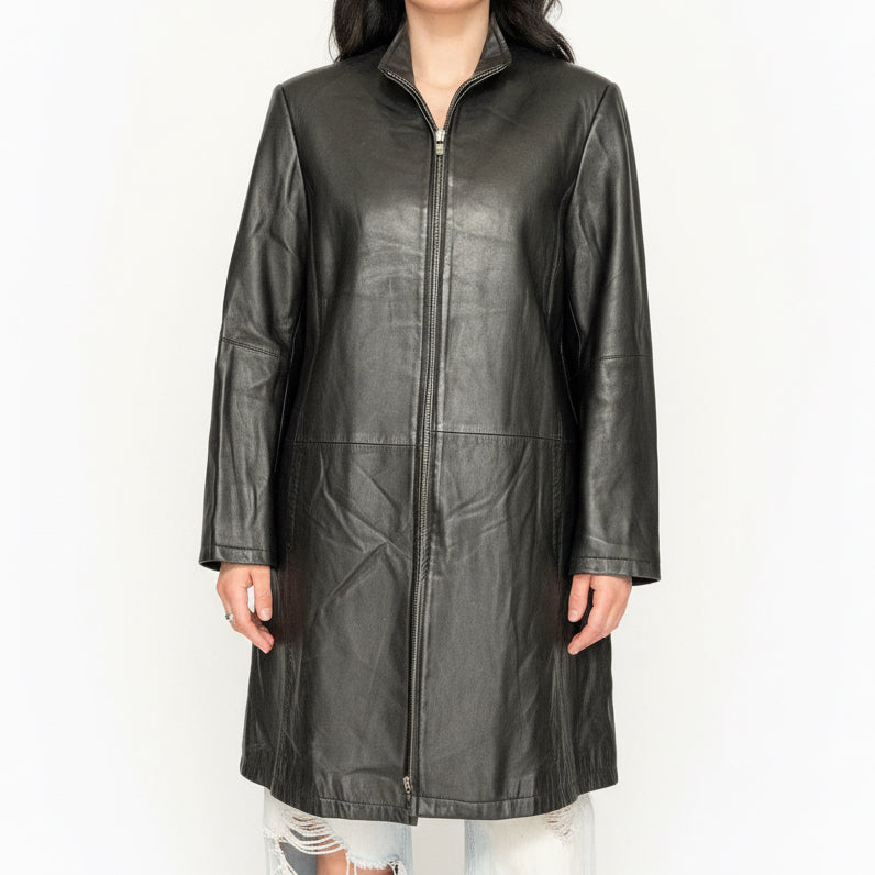 Vintage Long Leather Jacket