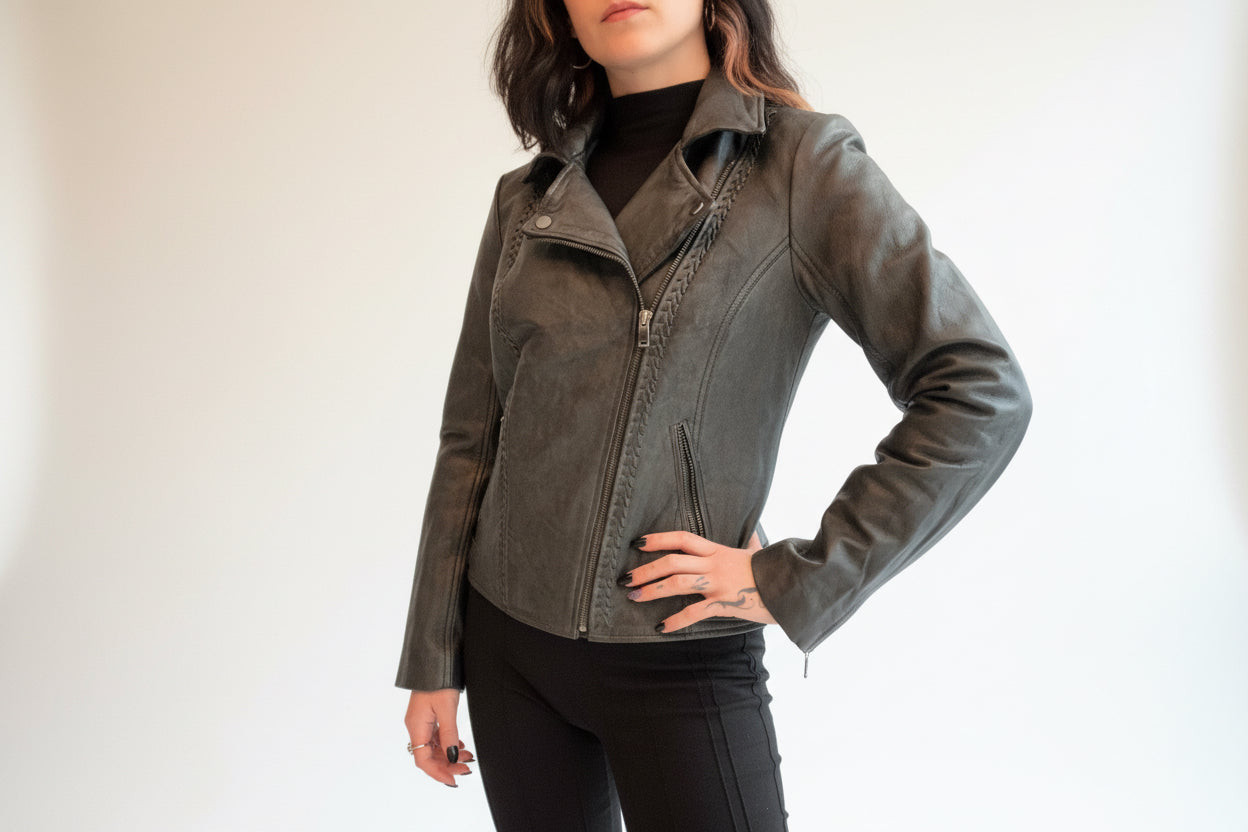 Leather Jacket Crop