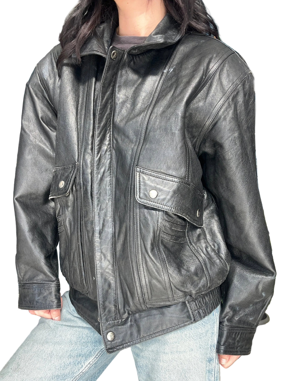 Vintage Bomber Leather Jacket