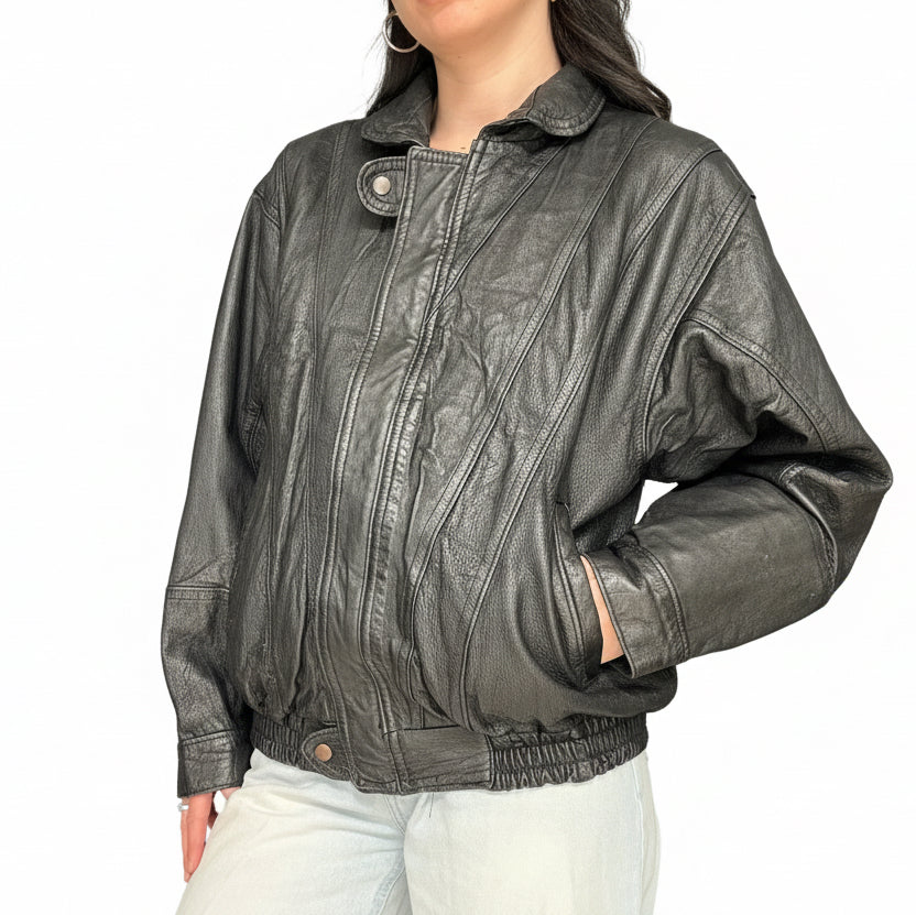 Vintage Bomber Leather Jacket