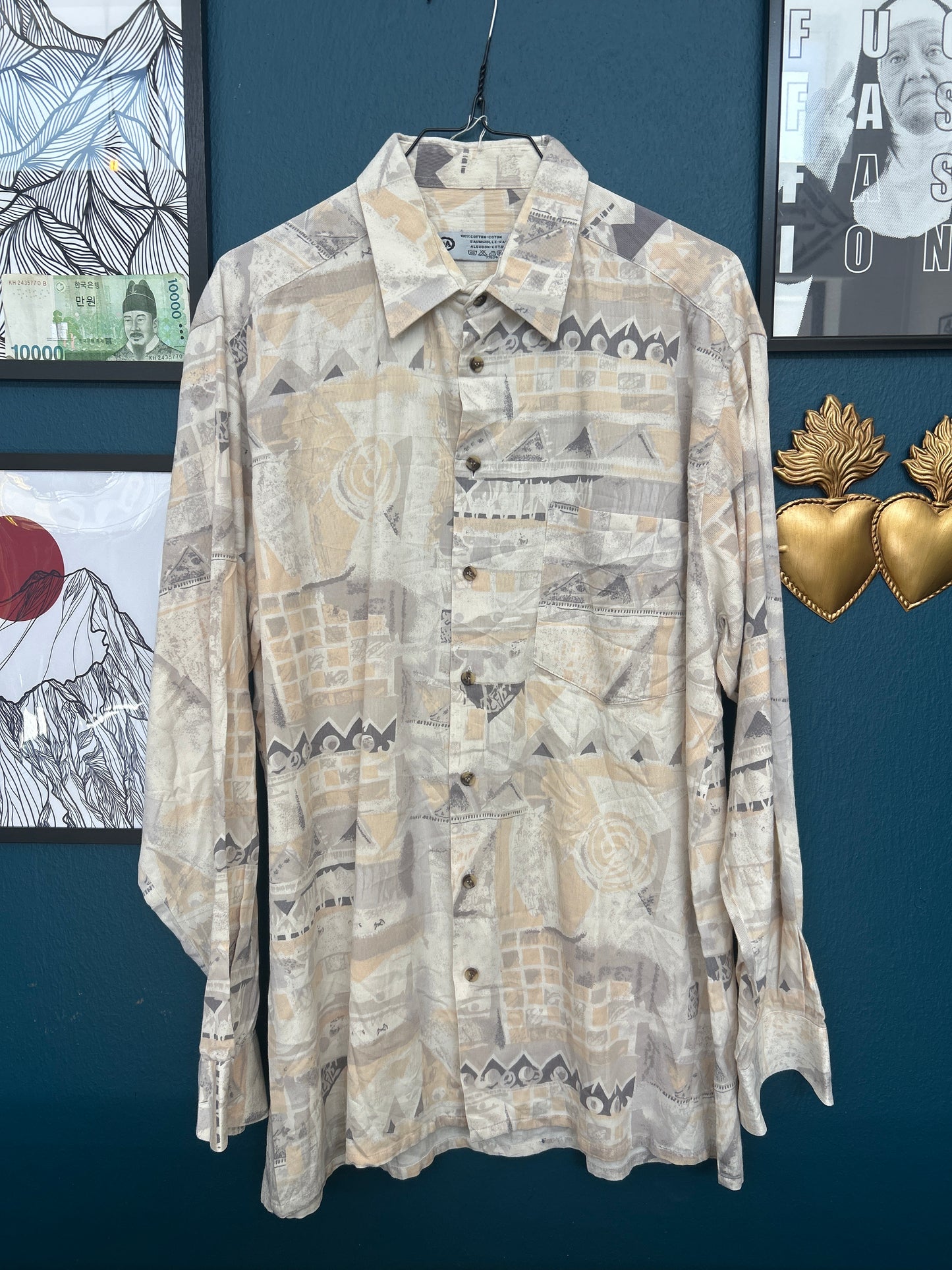 Man Shirt Vintage Crazy Pattern
