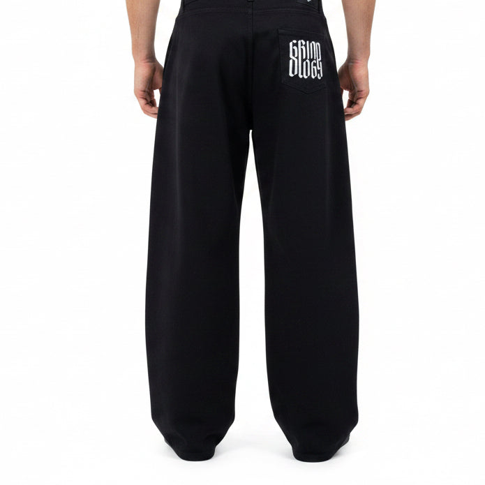 1|1 Black Baggy Pants Grindology Collection - Dragon