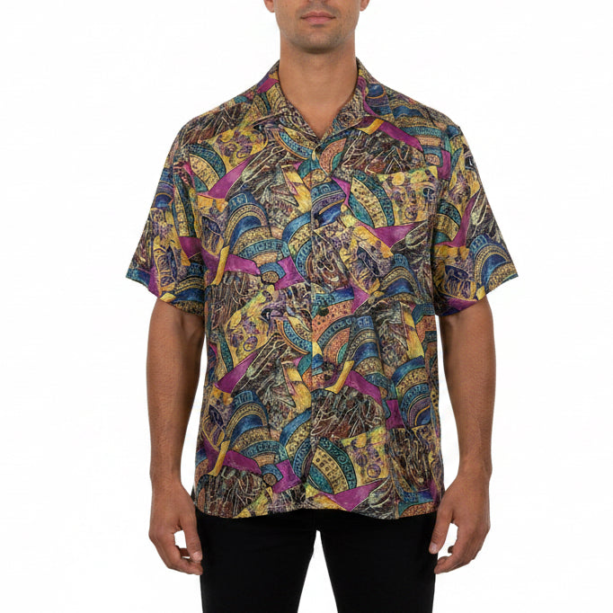 Vintage Man Crazy Shirt 100% Silk