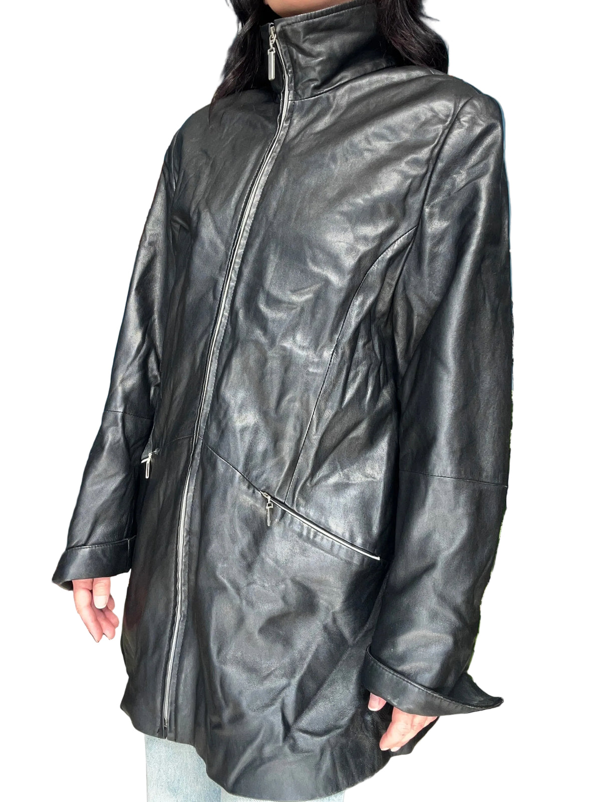Vintage Long Leather Jacket