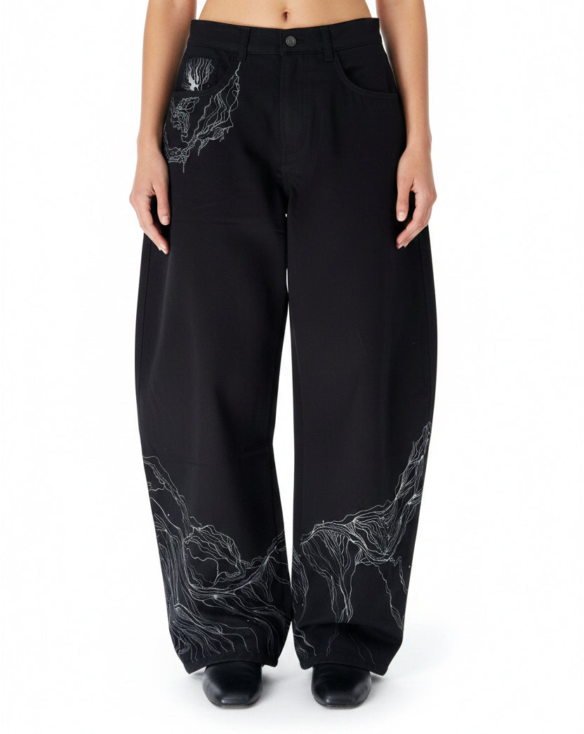 1|1 Baggy Black Pants Grindology Collection - Electric Weaves