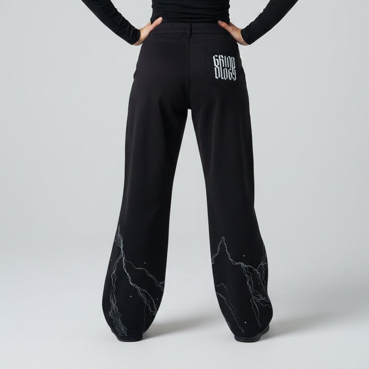 1|1 Baggy Black Pants Grindology Collection - Electric Weaves