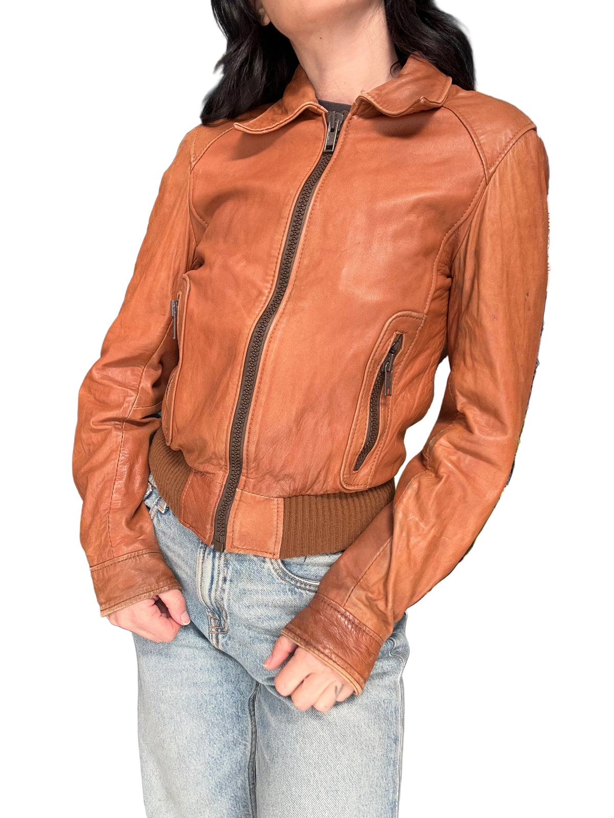 Vintage Leather Short Jacket