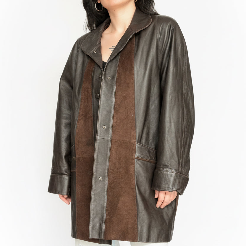 Brown Vintage Leather Coat