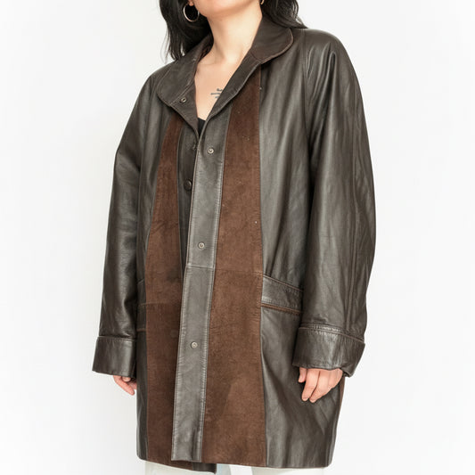 Brown Vintage Leather Coat