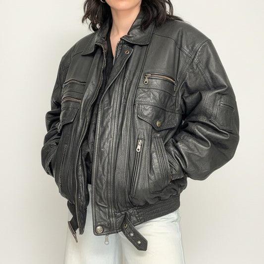 Vintage Bomber Leather Jacket