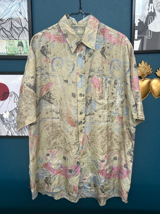 Man Shirt Vintage 100% Silk