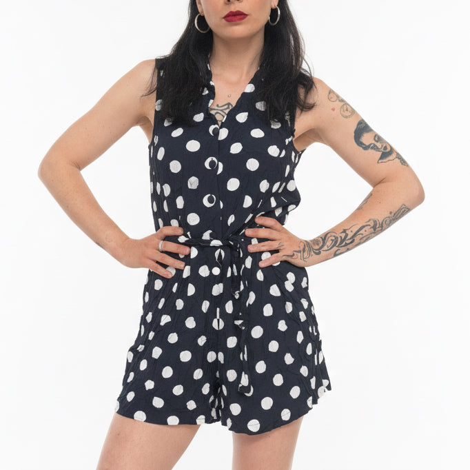 Vintage Short Jumpsuit Pois