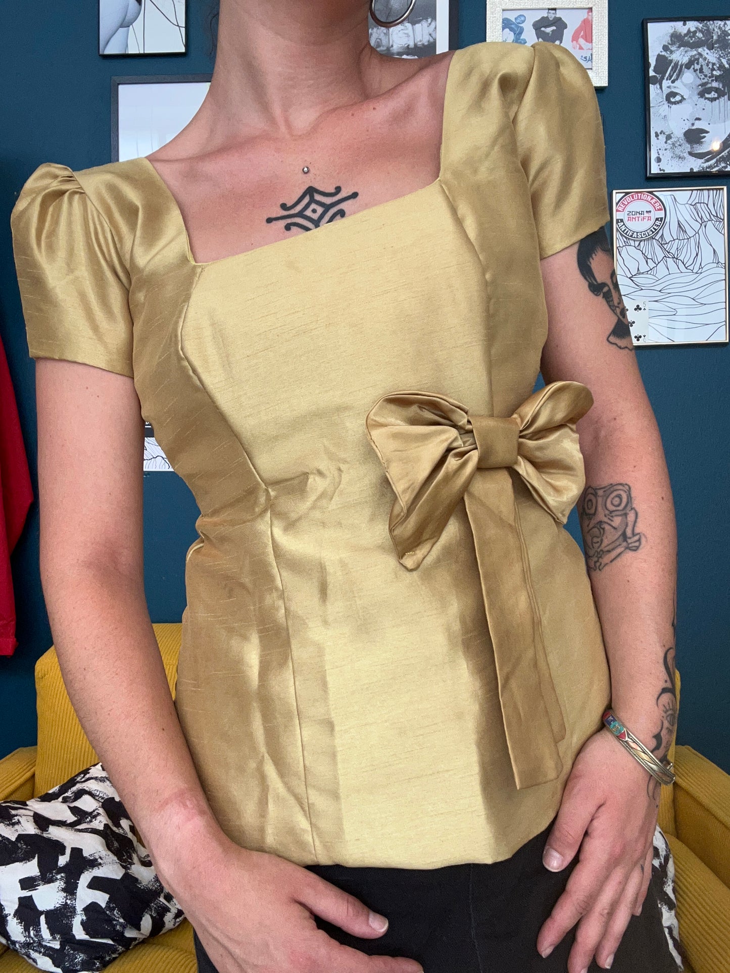 Blouse handmade a zip metallica