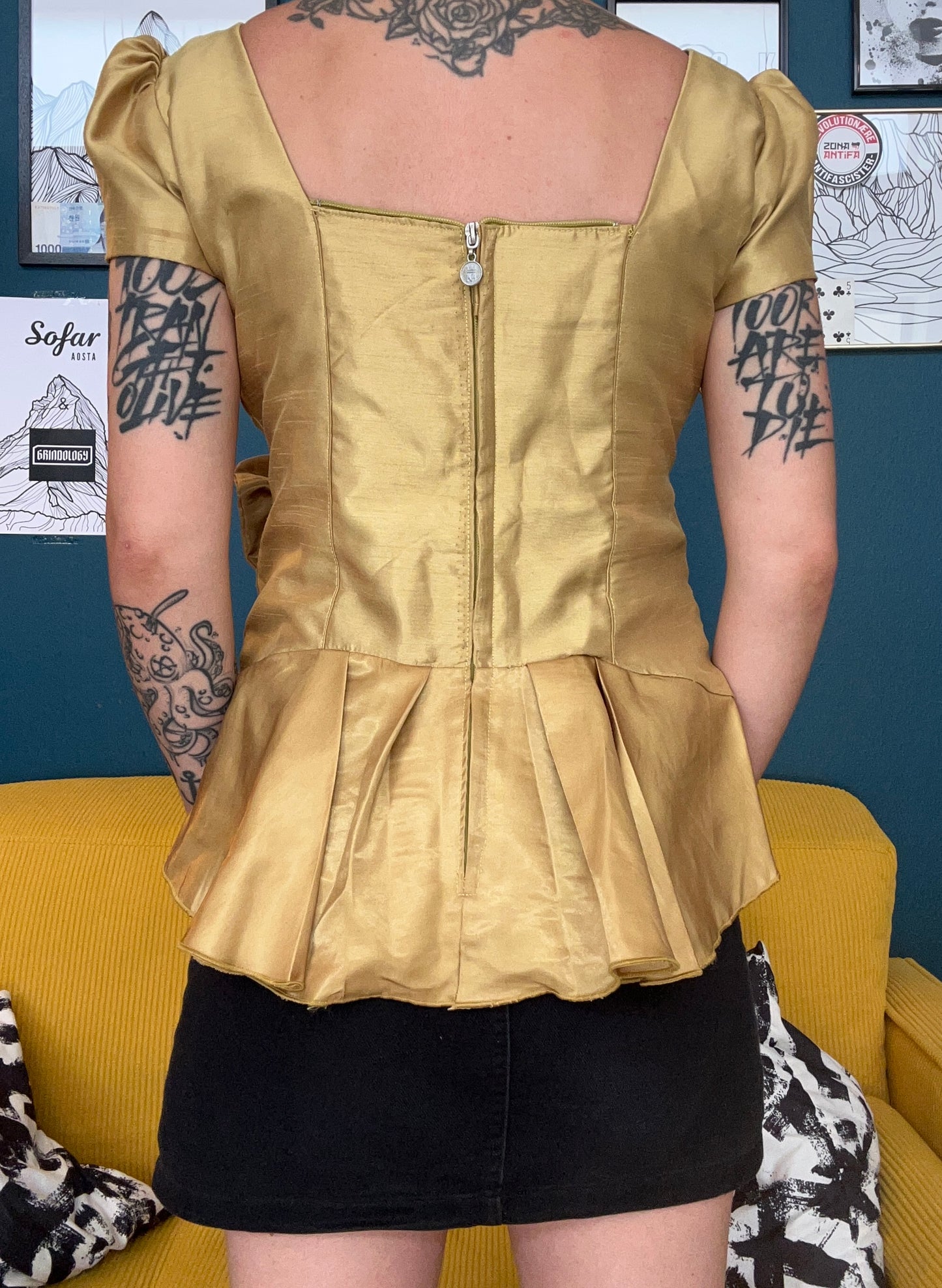Blouse handmade a zip metallica