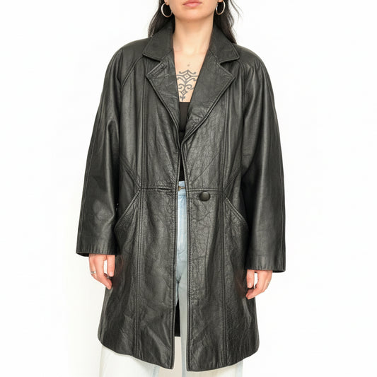 Vintage Long Leather Jacket