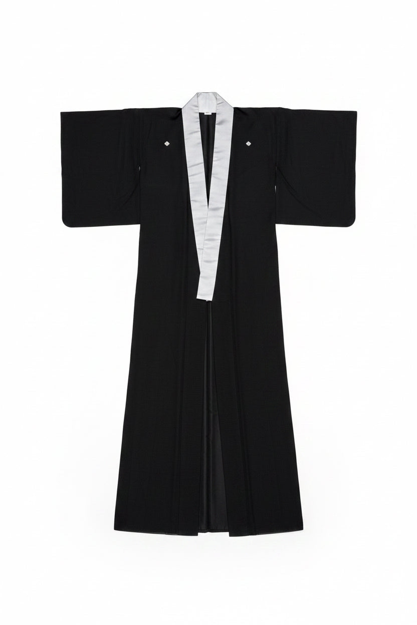 Kimono Seta Ro Vintage 5 Kamon