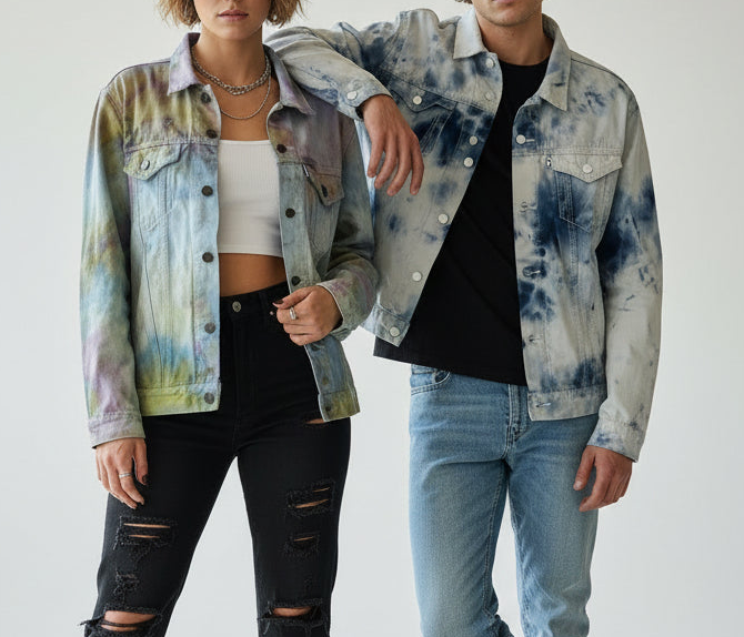 1|1 Reworked Levi’s Jacket Blue Watercolour