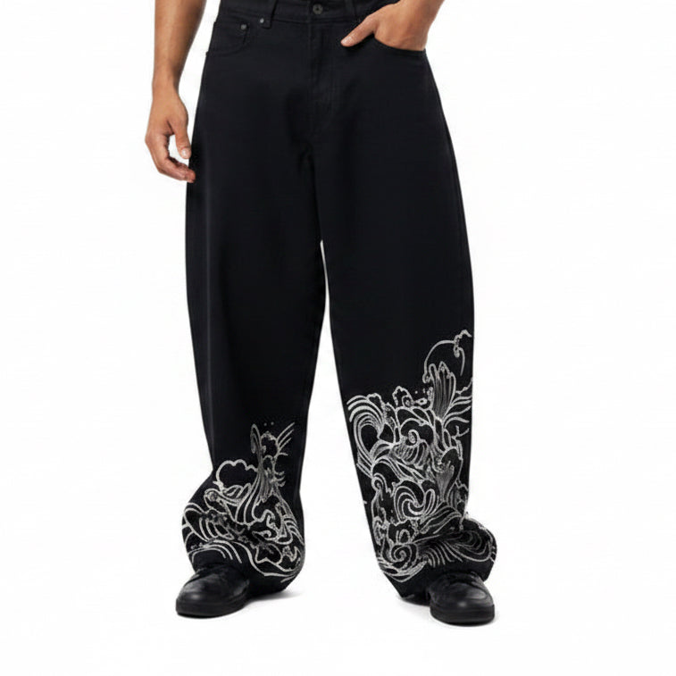 1|1 Baggy Black Pants Grindology Collection - Japanese Waves