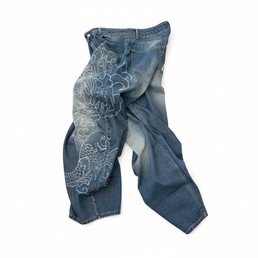 1|1 Denim Baloon Pant “Koi”