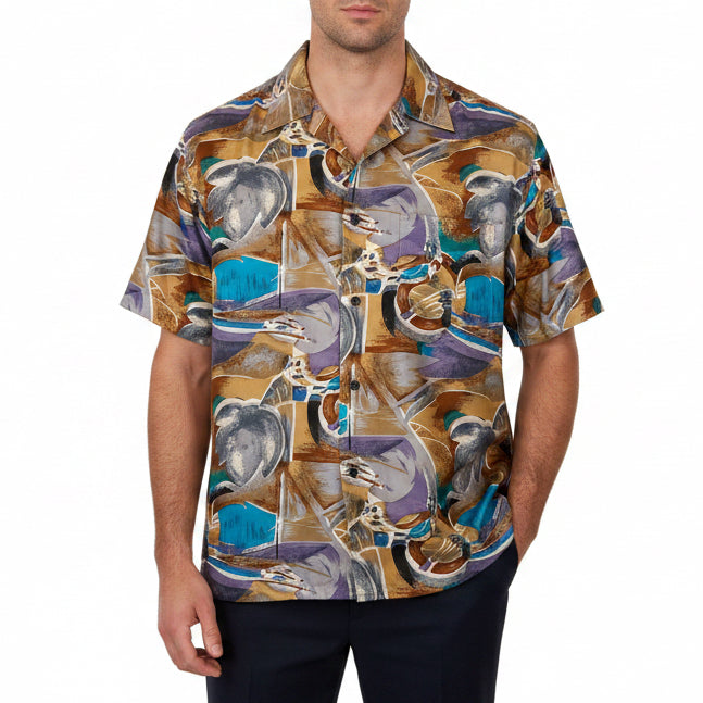 Vintage Man Crazy Shirt 100% Silk