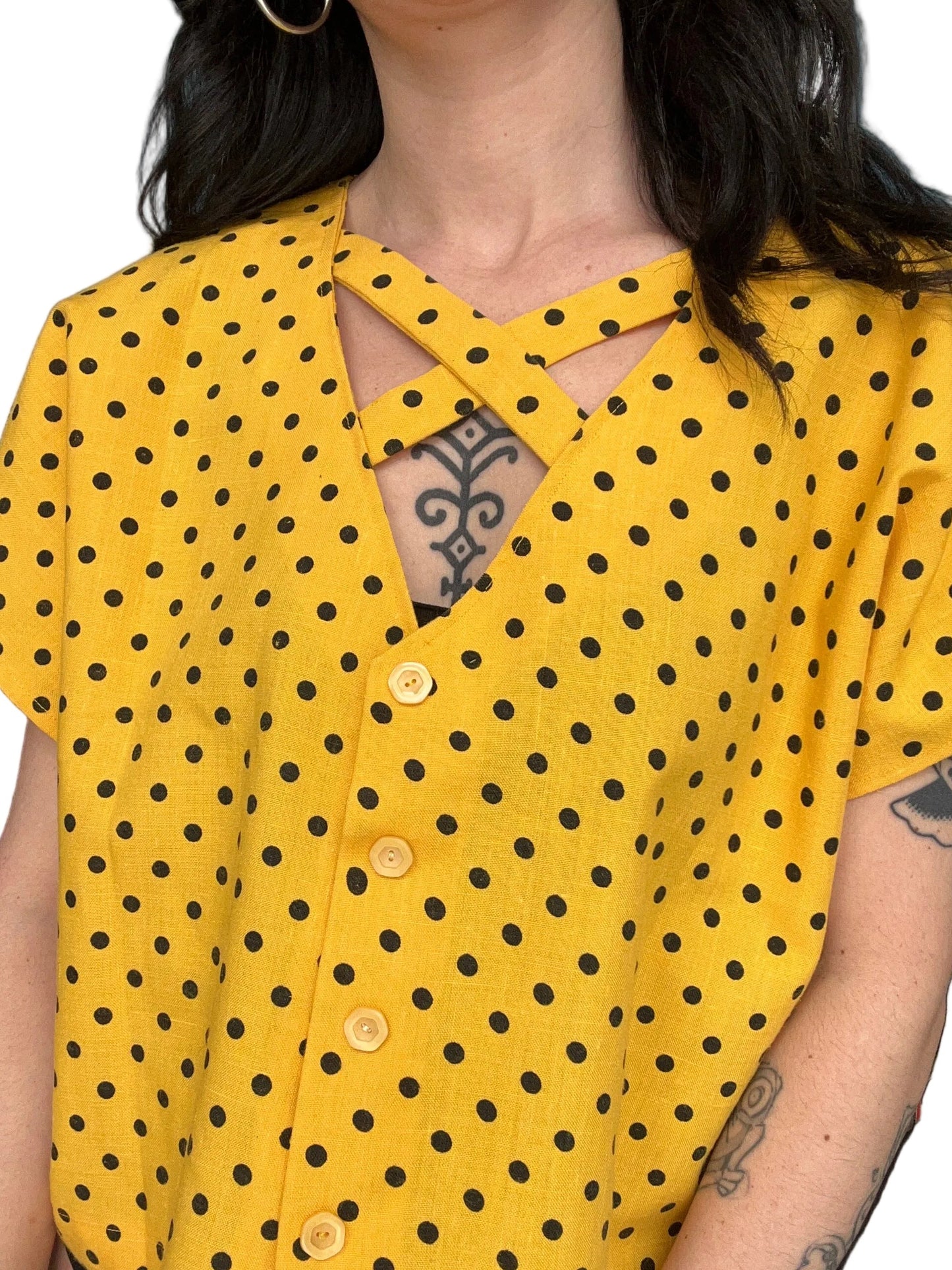 Vintage Shirt Pois Handmade