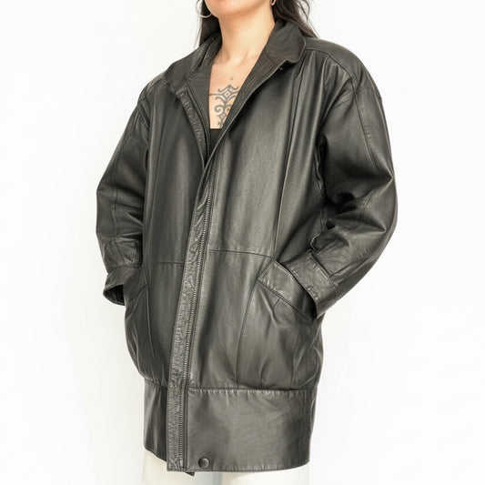 Vintage Long Leather Jacket