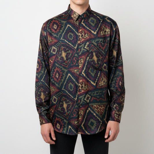 Vintage Man Crazy Shirt 100% Silk