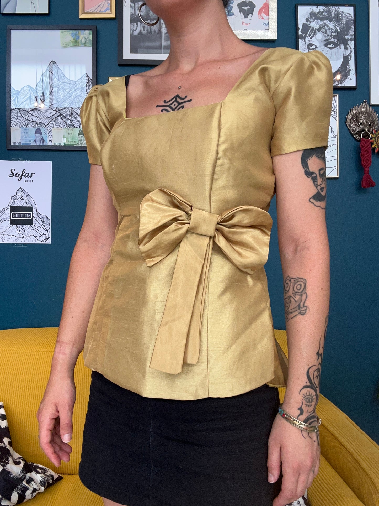 Blouse handmade a zip metallica