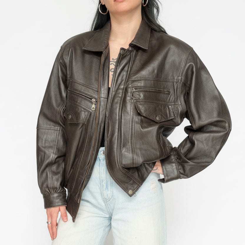 Vintage Bomber Leather Jacket