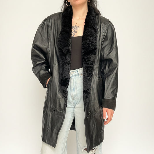 Vintage Long Leather Jacket