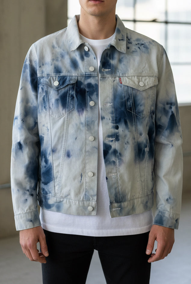 1|1 Reworked Levi’s Jacket Blue Watercolour