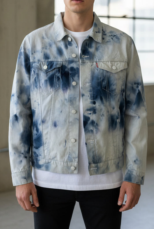 1|1 Reworked Levi’s Jacket Blue Watercolour