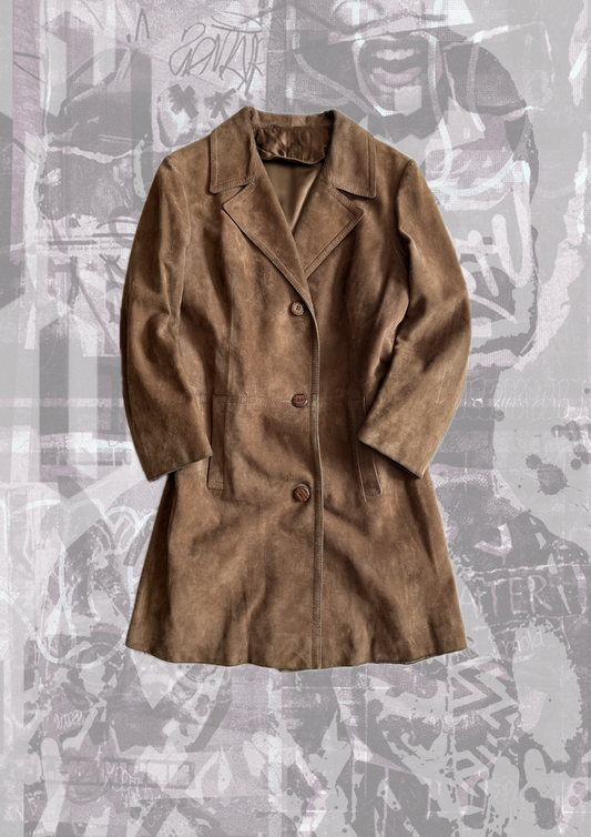 Cappotto vintage in vera pelle scamosciata made in England 🏴󠁧󠁢󠁥󠁮󠁧󠁿